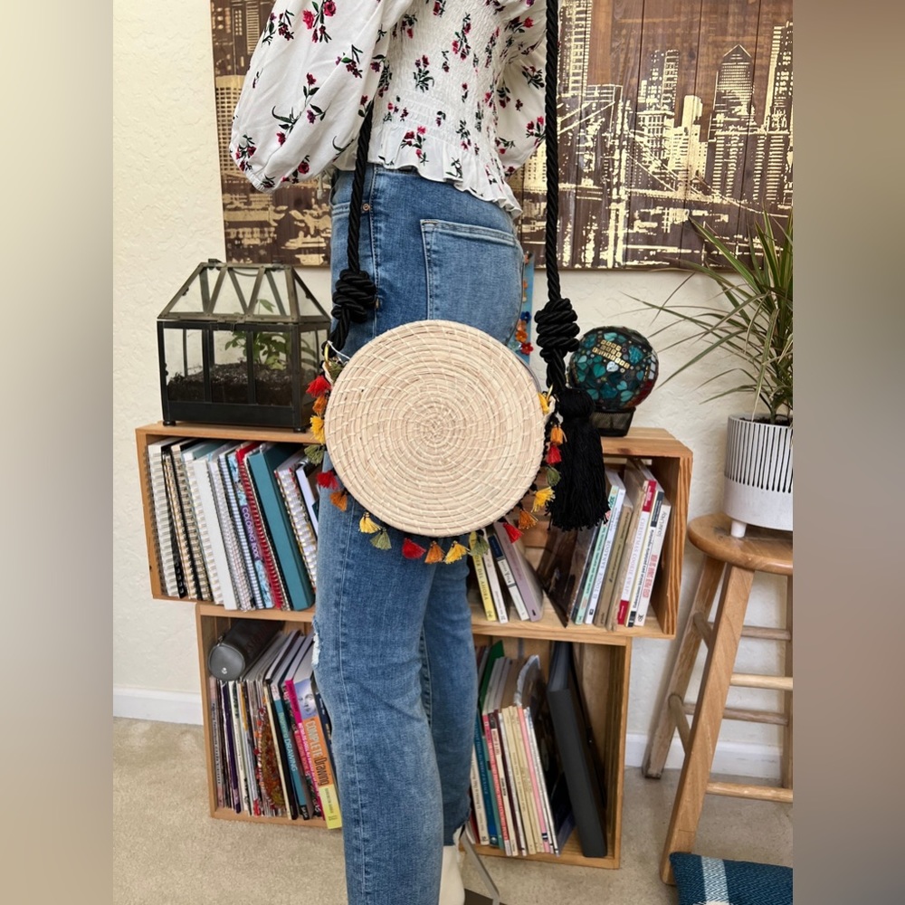 Retro Handwoven Palm Straw Shoulder Bag - Straw Bohemian Shoulder Bag